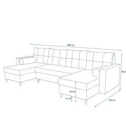 OP=OP Slaapbank met opbergruimte Mick | U-bank Bruin