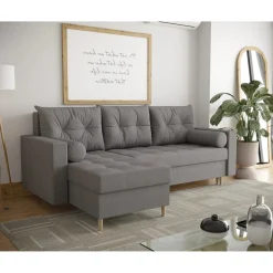 OP=OP Slaapbank met opbergruimte Mick Grijs | Hoekbank