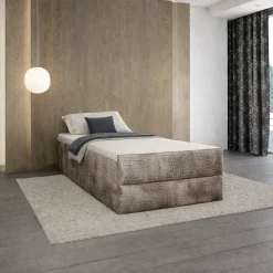 OP=OP Vaste Boxspring Croco - Zonder Hoofdbord | 80 x 220 Velvet Beige |Incl. Voetbord