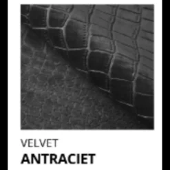 OP=OP Vaste Boxspring Croco - 180 x 200 Velvet Antraciet |Incl. Voetbord