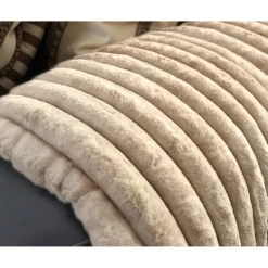 Rib Rabbit Fur - plaid Zand (150 x 200)