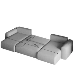 Slaapbank Canberra met Opbergruimte | U-bank – Universeel – Ruime keuze in stof en kleur