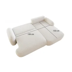 Slaapbank met Opbergruimte Morris Teddy stof| Hoekbank