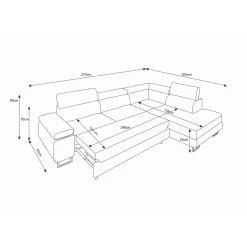 Slaapbank met opbergruimte Sem | Hoekbank