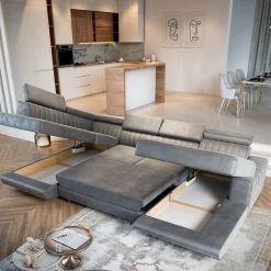 Slaapbank met opbergruimte Nero | U-bank