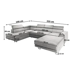 Slaapbank met opbergruimte Nero | U-bank