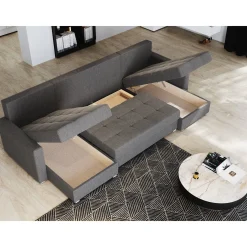 Slaapbank met opbergruimte Kos | U-bank - Kies je kleur