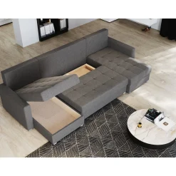 Slaapbank met opbergruimte Kos | U-bank - Kies je kleur