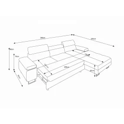 Slaapbank met opbergruimte Sem | L-Hoekbank