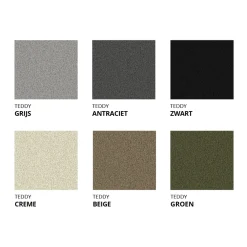 Slaapbank Pim - Teddy stof - U-bank 4-zits met opbergruimte - Universeel