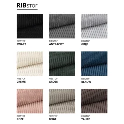 Slaapbank Ribstof Karlo - Hoekbank 3-zits met opbergruimte - Universeel