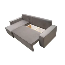 Slaapbank Velvet Karlo - Hoekbank 3-zits met opbergruimte - Universeel