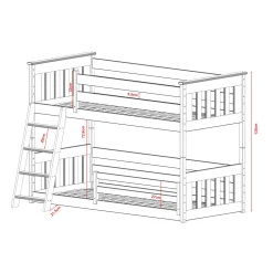 Stapelbed met Ladder Kas - 2-persoons - 90 x 200 - Direct Leverbaar!