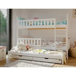 Stapelbed met Lade Bas - 3-persoons - 90 x 200 - Kinderbed