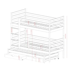 Stapelbed met Lade Luuk - 3-persoons - Kinderbed - Leverbaar in 8 kleuren!