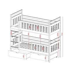 Stapelbed met Lade Mira - Wit - Direct Leverbaar!