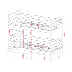 Stapelbed met Lade Nino - 2-persoons - Kinderbed - Leverbaar in 8 kleuren!