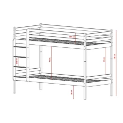 Stapelbed Niek - 2-persoons - Kinderbed - Leverbaar in 6 kleuren!