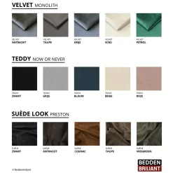 Stel zelf je boxspring met opbergruimte naar wens samen!