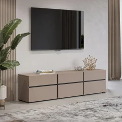 TV-meubel Crotone - 3-kleps incl. 3 lades - Taupe