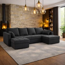 U-Bank Kos - Universeel - Slaapbank met opbergruimte - Zitcomfort Stevig