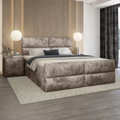 Vaste Boxspring Velvet Croco - Incl. GRATIS voetbord!