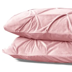 Velvet Pintuck Kussensloop Fluweel Roze (2 in 1)