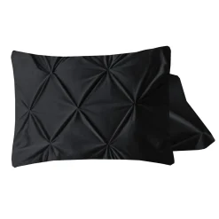 Velvet Pintuck Kussensloop Fluweel Zwart (2 in 1)