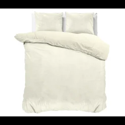 Velvet Uni Dekbedovertrek Creme