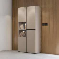 Vitrinekast Crotone - 2-deurs - Taupe