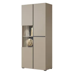 Vitrinekast Crotone - 2-deurs - Taupe