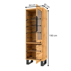 Vitrinekast Halmstad - 2-deurs - Wotan Eiken