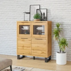 Vitrinekast Halmstad - 4-deurs - Wotan Eiken