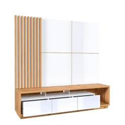 Wandcombinatie Celano - Wotan Eiken / Wit