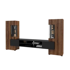 Wandcombinatie Koblenz - Walnoot / Zwart