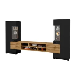 Wandcombinatie Koblenz - Wotan Eiken / Zwart