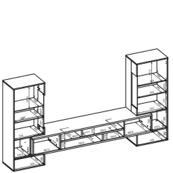 Wandcombinatie Koblenz - Wotan Eiken / Wit