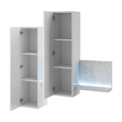 Wandkast Bologna - Grijs / Wit