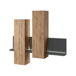 Wandkast Bologna - Wotan Eiken / Antraciet