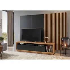 Wandpaneel Celano - Vierkant - Wotan Eiken / Zwart