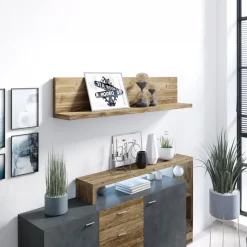 Wandplank Bologna - Vuren / Antraciet